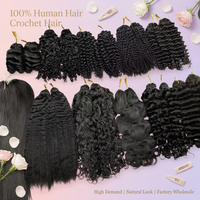 Miracle Knots Cabello Humano Virgen para Crochet, Cabello a Granel de 12-30 Pulgadas, Trenzas de Crochet Pre-enlazadas, Textura Natural, Venta al por Mayor de Fábrica OEM