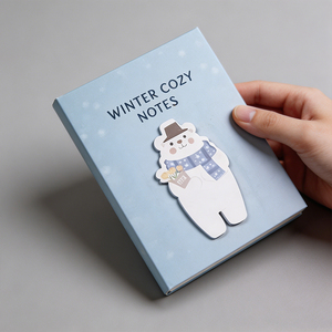 SK <b>Cute</b> Polar <b>Bear</b> Memo Pad Set With Sticky Notes And Notepad Blue Winter Theme Self-Adhesive Design - Product Image 5