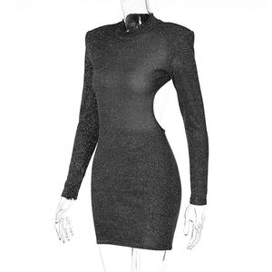 <span class=keywords><strong>Vestido</strong></span> Corto Ajustado de Lentejuelas con <span class=keywords><strong>Manga</strong></span> <span class=keywords><strong>Larga</strong></span> y <span class=keywords><strong>Espalda</strong></span> <span class=keywords><strong>Descubierta</strong></span> para Mujer, Sexy, para Fiesta y Club Nocturno, Ideal para Dropshipping - Product Image 4