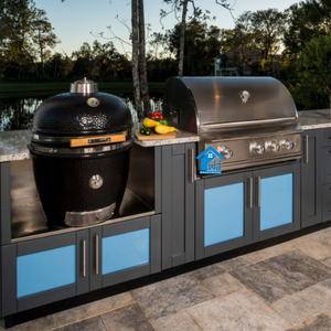 طقم خزانات صغيرة لمحطة مطبخ خارجية مع شواء وثلاجة للمنزل الصيفي الجميل - Product Image 2