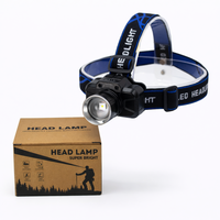 Zoombare Aluminium-LED-Stirnlampe mit Bewegungssensor, Wiederaufladbarem Akku, IP44-Zertifizierung, Superheller Einstellbarer Strahl für Camping und Wandern