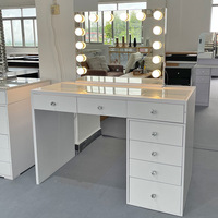 Coiffeuse moderne à ampoule de studio en acier inoxydable avec tiroirs de salon et de chambre à coucher au design intégré Armoire à maquillage