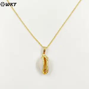 도매 천연 Cowrie 쉘 골드 담근 펜던트 목걸이, 패션 매력 Cowrie 쉘 목걸이