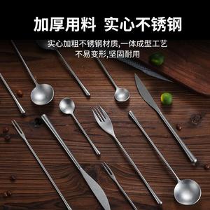 Stainless Steel Spoon Set Rust Resistant Solid Color For Child Flatware Kit - Product Image 3