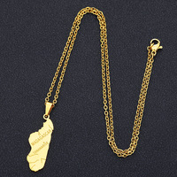 Colliers en émail carte de Madagascar en acier inoxydable, plaqué or 18K, pendentif carte drapeau National de Madagascar