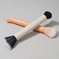 Pinceau de maquillage individuel pour fond de teint, en poils synthétiques doux et vegan, format voyage, avec logo personnalisé, vente en gros usine