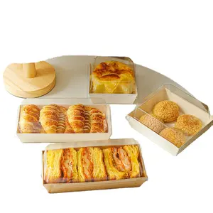 custom retail window packaging paper bento cookie cake durable using clear rectangle pastry box for cake