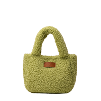 Adorable mini trousse de toilette de voyage en fausse fourrure de peluche, pochette souple et polyvalente, design mignon et original, petit sac.