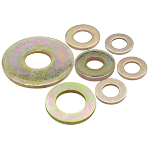 Rondelle plate en acier au carbone zingué jaune, dureté 100HV, M3 <span class=keywords><strong>à</strong></span> M48, joint simple épaissi et agrandi pour fixation industrielle - Product Image 1