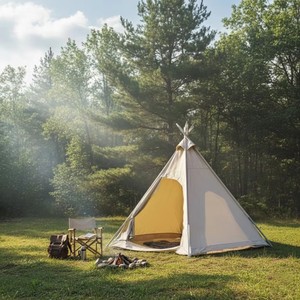 Tente de camping <span class=keywords><strong>tipi</strong></span> indienne de luxe, grande, en toile, une chambre, imperméable, pour la famille, pour adultes - Product Image 1