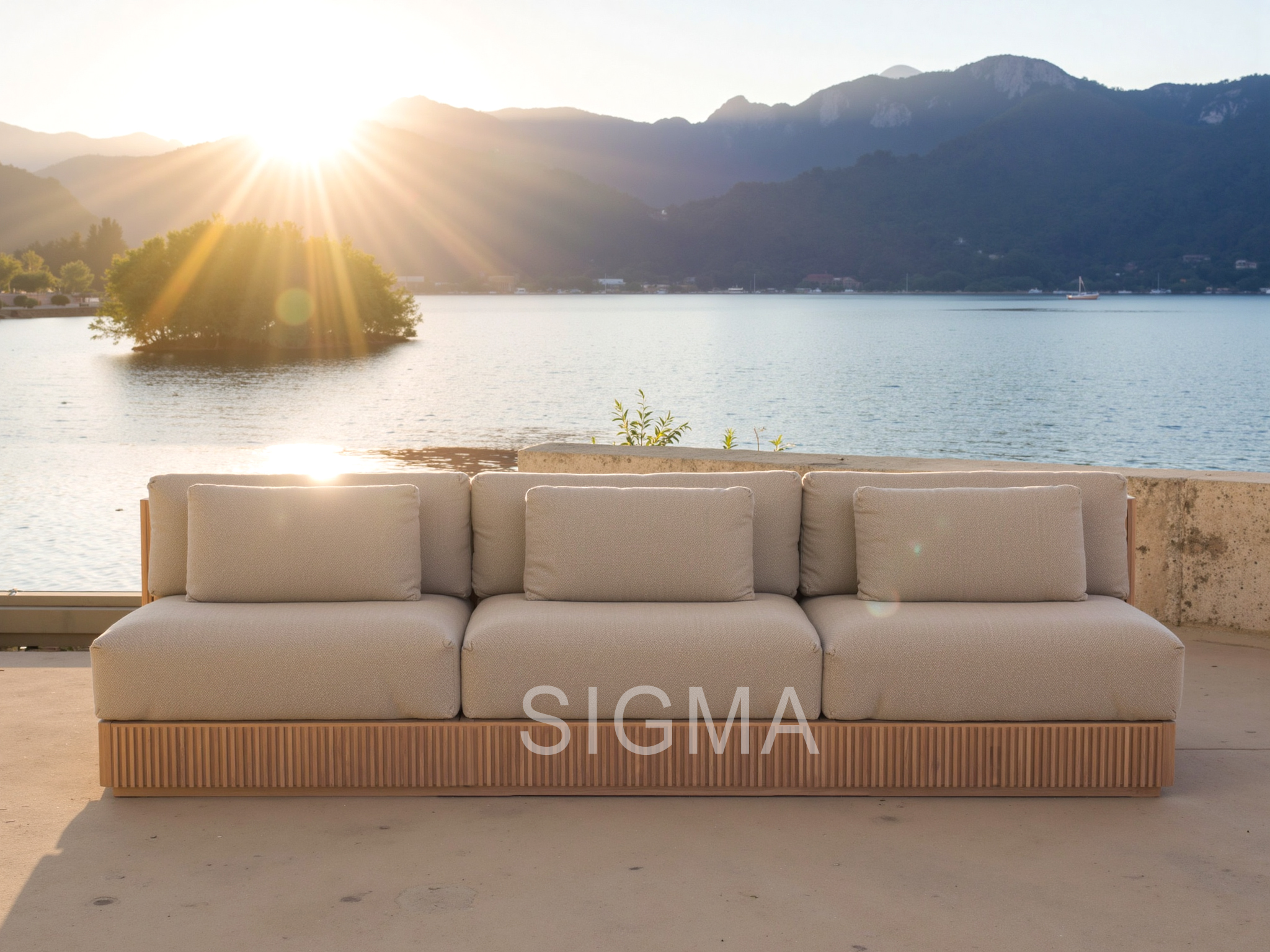 Modern Luxury Teak Solid Outdoor Dining Furniture Weather-Resistant Wooden Sofa Set New Design for Villas Hotels Parks