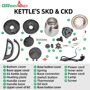 factory manufacturer 1.5L/1.8L/2.0L stainless steel <b>kettle</b> skd/ckd materials parts - Product Image 2