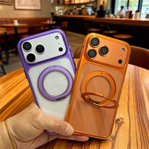 <span class=keywords><strong>เคส</strong></span>โทรศัพท์<span class=keywords><strong>กัน</strong></span><span class=keywords><strong>กระแทก</strong></span>แบบใส แข็งแรง ผลิตจากอะคริลิก พร้อมขาตั้งแม่เหล็กแบบหมุนได้ 360 องศา สำหรับ iPhone 17 16 15 14 Pro Max - Product Image 1