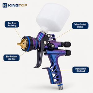 Pistola de Pulverización por Gravedad KINGTOP HVLP, Kit Completo con Vaso de 600 ml, Color Bronce Camaleón, Pistola de Pintura Profesional de Doble Color para Automóviles - Product Image 3