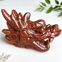 Statue de dragon chinois sculptée à la main en pierre précieuse naturelle, 12 cm, Sodalite, Quartz Rose, Sculpture de tête de dragon en cristal pour la décoration Feng Shui