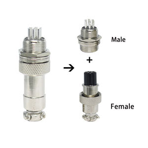 מחבר תעופה עגול M16 M12-5 GX-16 ללוח, זכר ונקבה, למערכת חשמל סולארית, IP67 מצופה זהב - Product Image 4