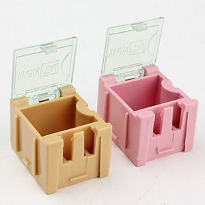 Modular <b>Box</b> For Smd Components <b>With</b> <b>Lid</b> Pink And Beige Color Storage Case For Electronics Parts Organizing <b>Small</b> Items - Product Image 1
