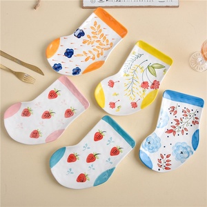 Creativo calzino stile porcellana a forma di piatto in ceramica dipinto a mano Di Natale piatto di frutta per la casa semplice piccola cena piatto - Product Image 2