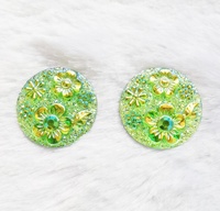 Colle de perles de résine de fleur verte de 16mm sur la robe de mariée et la colle de strass à dos plat sur les chaussures comme décoration vente chaude