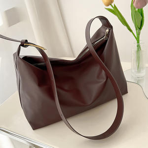 New Fashion <b>Large</b> Capacity PU <b>Zip</b> Shoulder Tote <b>Bag</b> for Women Single Strap Polyester Lining-Daily Travel Use Cosmetic Travel - Product Image 2