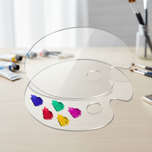 Transparante kunststof rechthoekige aquarel-, gouache- en acrylverfplank, kinderverfpalette - Product Image 1