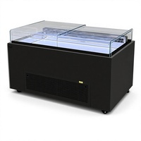 Vitrine Réfrigérée Mobile pour Pâtisseries et Desserts, Vitrine Réfrigérée Ouverte avec Panneau en Verre et Roues