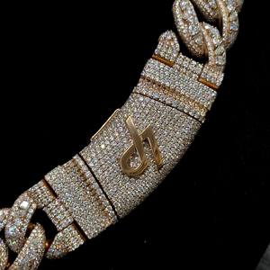 Buss Down Custom 12mm 15mm 18mm <b>Cuban</b> <b>Link</b> <b>Chain</b> Hip Hop New Design 925 Sterling Sliver Sparkling Moissanite <b>Cuban</b> <b>Chain</b> - Product Image 5