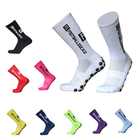 Chaussettes de football antidérapantes avec grip en silicone, chaussettes de sport athlétiques pour hommes, pour l'entraînement et les matchs, logo personnalisé