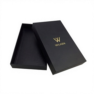 Gold Foil Stamping 2 Piece Cardboard Rigid <strong>Box</strong> Luxury Two Piece <strong>Removable</strong> Lid <strong>Box</strong> with Cardboard Lid - Product Image 3