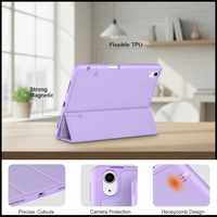 Étui pour tablette en cuir PU à trois volets, design simple, coque rigide, support pour iPad Air4 2020 iPad Air5 2022, housse pour tablette