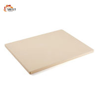 Pierre à pizza rectangulaire XL en céramique pour cuisson au four et grillades BBQ, avec poignée en cordiérite durable, 11,8x11,8x0,59 pouces