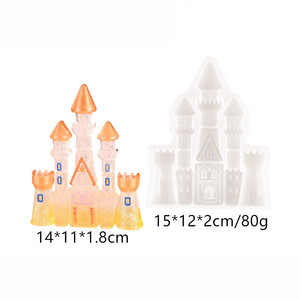 3D clásico estilo europeo <span class=keywords><strong>Castillo</strong></span> forma silicona DIY resina azúcar pastelería arcilla galleta Chocolate pastel Fondant decoración molde - Product Image 2