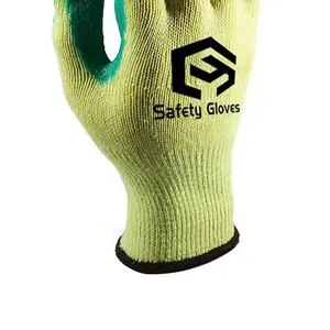 CY China Factory Wholesale Hot Selling Cotton Rubber Coated Gloves Construction Industrial Safety Work Gloves Mechanic