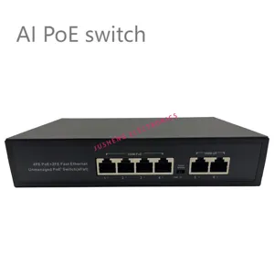 AI PoE Switch /4+2 100 MB Standard POE Switch/4*100Mbps+2*100Mbps /4x 10/100M Adaptive POE Power Supply Network Ports