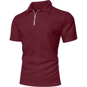 Polo Personalizado para Hombre con Cierre, Manga Corta, Tejido Transpirable, Color Sólido, Estilo Casual para Golf - Product Image 3