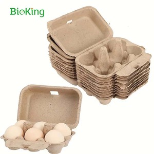 Bioking nhà máy tùy chỉnh số lượng lớn khuôn gà trứng điền chủ món ăn <span class=keywords><strong>carton</strong></span> Nâu trống giấy tự nhiên bột giấy gà trứng khay - Product Image 3