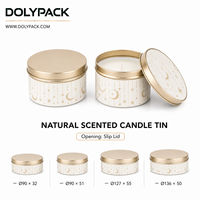 Boîte métallique rose doux gaufrée personnalisée avec couvercle amovible pour bougies en cire de soja et emballage cadeau – Boîte à bougies