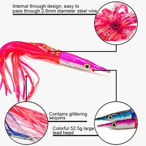 La migliore vendita di colore rosso <span class=keywords><strong>blu</strong></span> di colore calamaro gonne di <span class=keywords><strong>polpo</strong></span> in plastica morbida da 11 ''esca di pesce - Product Image 4