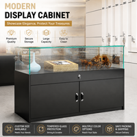 Vitrine de luxe pour bijoux, comptoir en verre trempé avec rangement, présentoir moderne pour montres pour magasin de détail