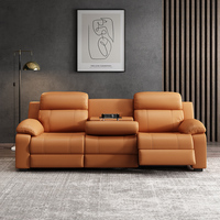 Fauteuil inclinable électrique ergonomique moderne en cuir véritable OEM Smart Home avec port USB pour projets hospitaliers et résidentiels