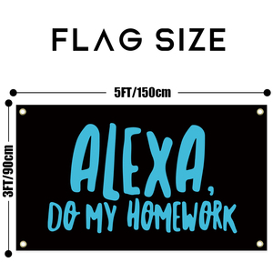 <span class=keywords><strong>Alexa</strong></span> Do My Homework 3x5 pies Tapiz <span class=keywords><strong>de</strong></span> pared Decoración Banderín Estilo Digital College Dormitorio Sala <span class=keywords><strong>de</strong></span> estar College Room Decor - Product Image 4