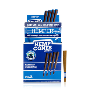 HEMPER <b>Mini</b> Size Paper Tip Hemp Cones with Filter Tips 4x Pack Natural Plant Fiber Paper - Product Image 2