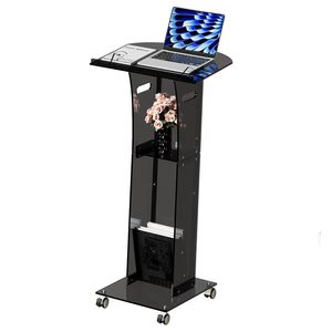 ELOR-Púlpito de Iglesia acrílico personalizado de alta calidad, <span class=keywords><strong>atril</strong></span> moderno de perspex con espalda abierta y estante para escuela y hotel - Product Image 6