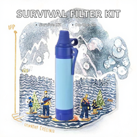 Offre Spéciale – Kit de filtration d'eau portable en plastique avec logo personnalisé, poche à eau et paille de survie toutes saisons pour l'extérieur