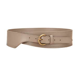 Ceinture en cuir véritable Tiyo ABB0180 tressée avec boucle rectangulaire à anneau en D, largeur 6,8 cm, pour femme, ceinture décorative décontractée - Product Image 1