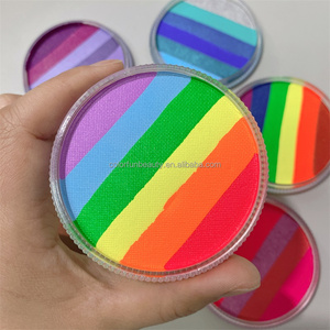 Peinture à gâteau Double couleurs arc-en-ciel, activé par l'eau, <span class=keywords><strong>palette</strong></span> de peinture pour le visage, le corps, les yeux - Product Image 2