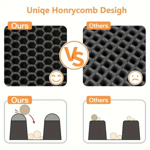 Tapis anti-déversement <span class=keywords><strong>pour</strong></span> <span class=keywords><strong>litière</strong></span> de <span class=keywords><strong>chat</strong></span> en EVA et silicone double couche personnalisable, design nid d'abeille, contrôle des odeurs, imperméable, facile à nettoyer - Product Image 5