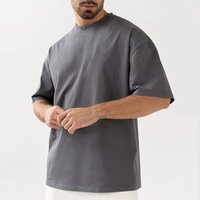 Kaos Katun Murni Lengan Pendek Model Drop-shoulder untuk Pria, Ukuran Besar, Longgar, Bernapas, dan Menyerap Keringat
