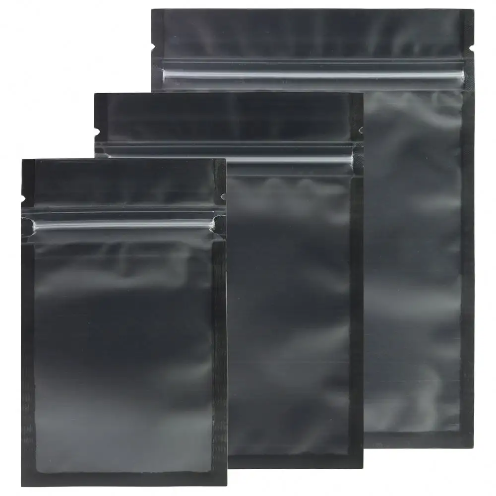 Vendita calda Pe Pet nero opaco cerniera Bolsas Plastico polietilene spezie gioielli pacchetto alimentare sacchetti piatti trasparenti sacchetti di plastica