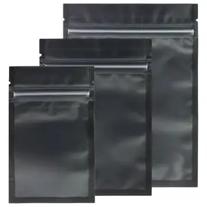 Bolsas plásticas reutilizáveis, bolsas pretas com zíper de embalagem de alimentos com fecho transparente, bolsa em ziplock com janela